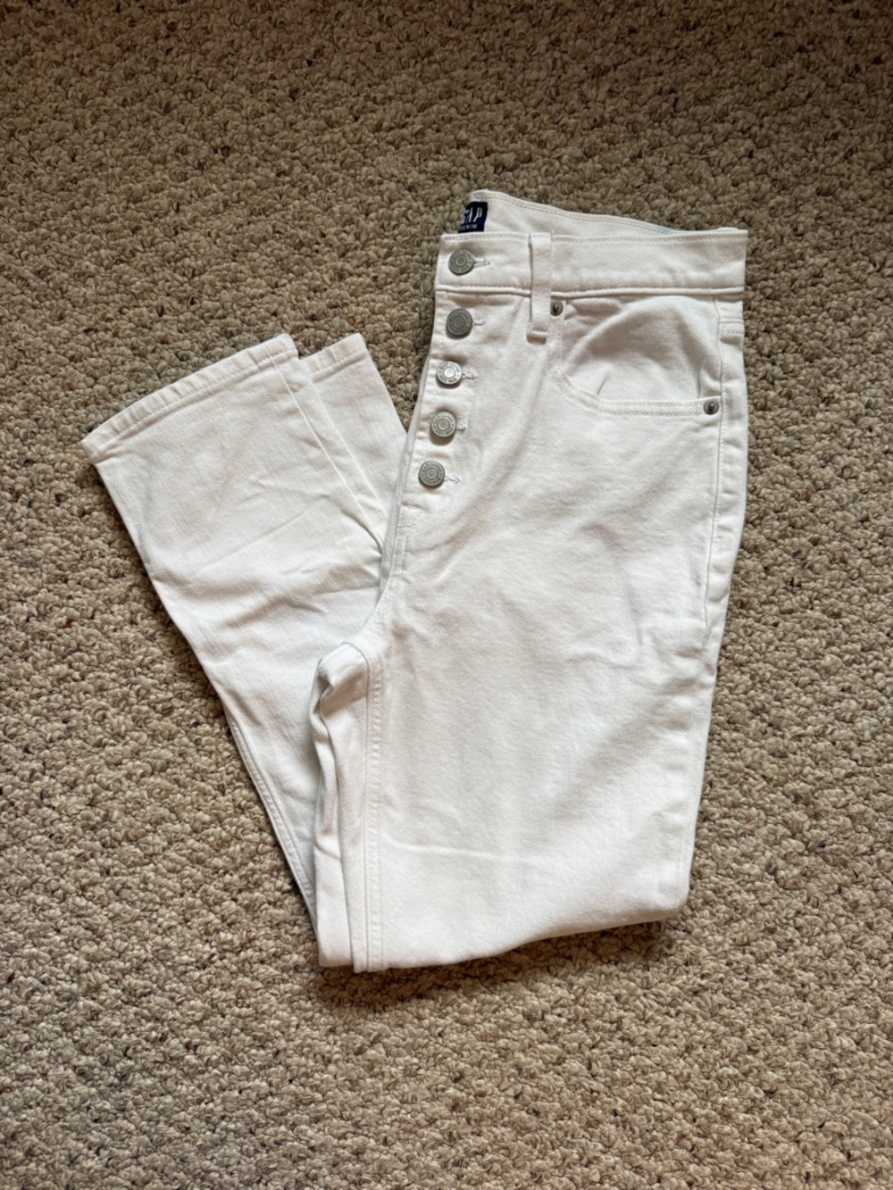 GAP Cigarette White Button Fly Jeans